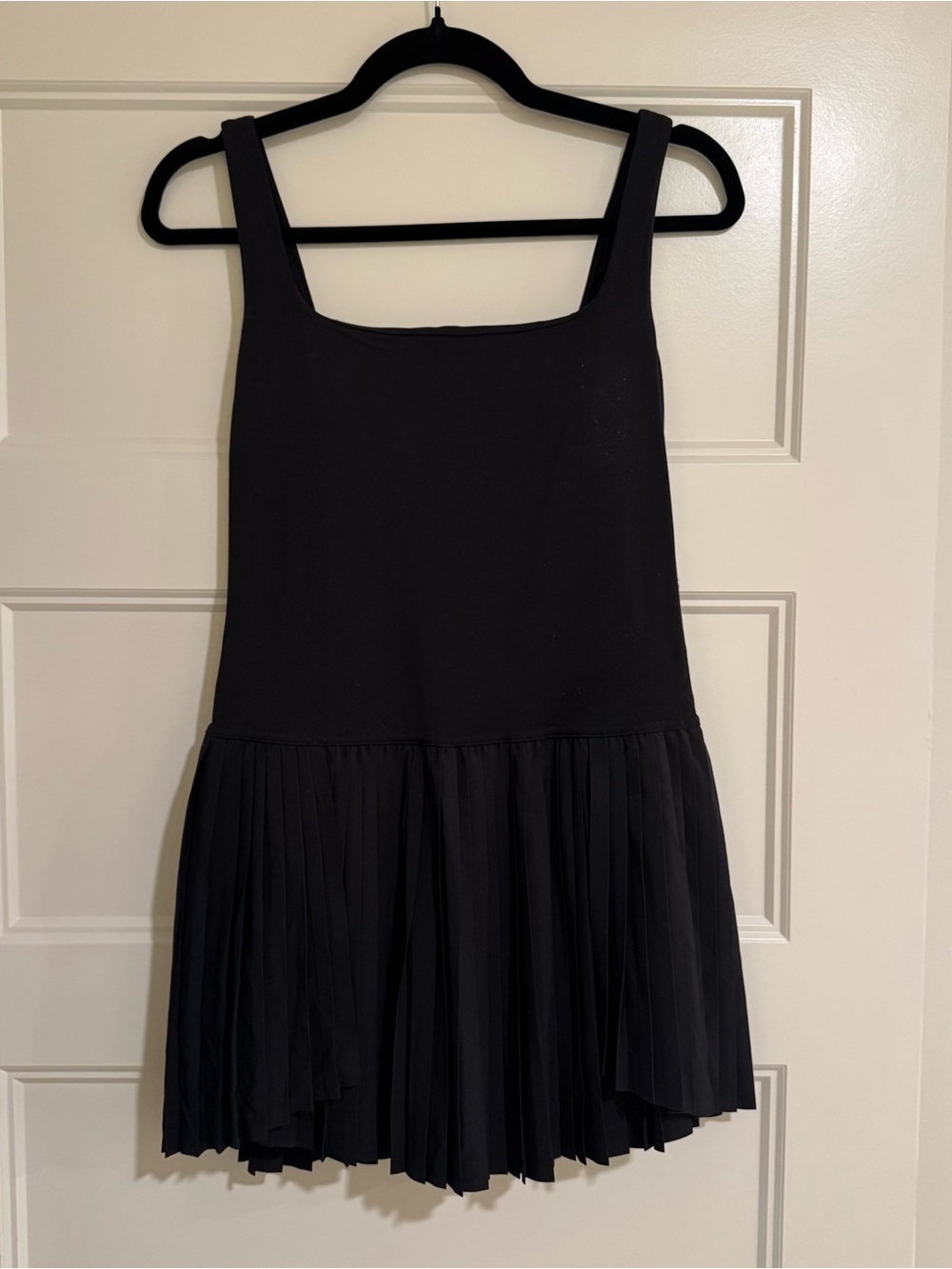 aerie Black Pleated Mini Dress